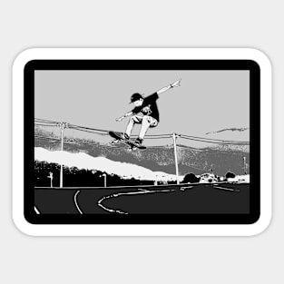 Skateboarder Getting Air Sticker